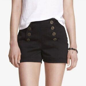 Express High Waisted Nautical Sailor Black Shortie Shorts